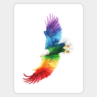 Eagle Rainbow Flying Sticker